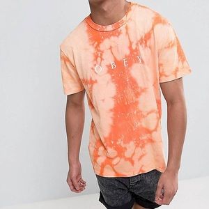 EUC Unisex Obey Bleach Tie Dye Short Sleeve Tee Shirt Top Cotton XS